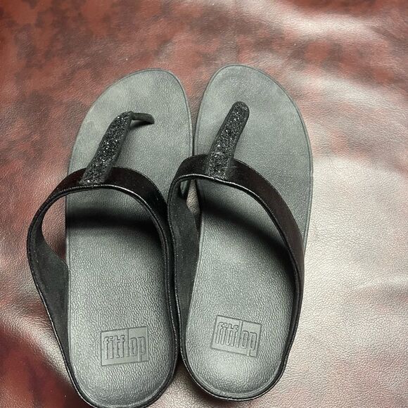FitFlop black glitter sandals, size 10 - Picture 5 of 11